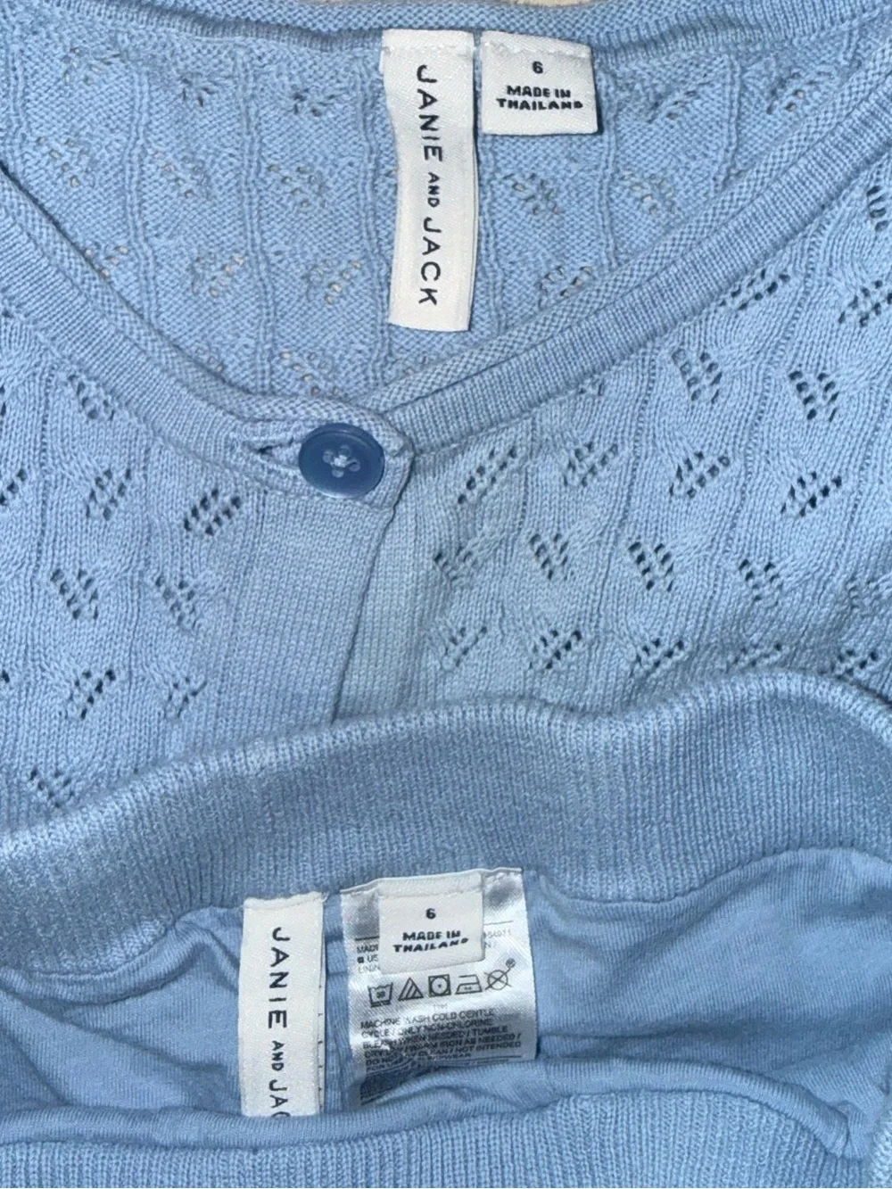 Janie and Jack Light Blue Knit Short Set
